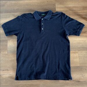 Zanone Terrycloth Navy Blue Short Sleeve Polo Sz 50 Italy